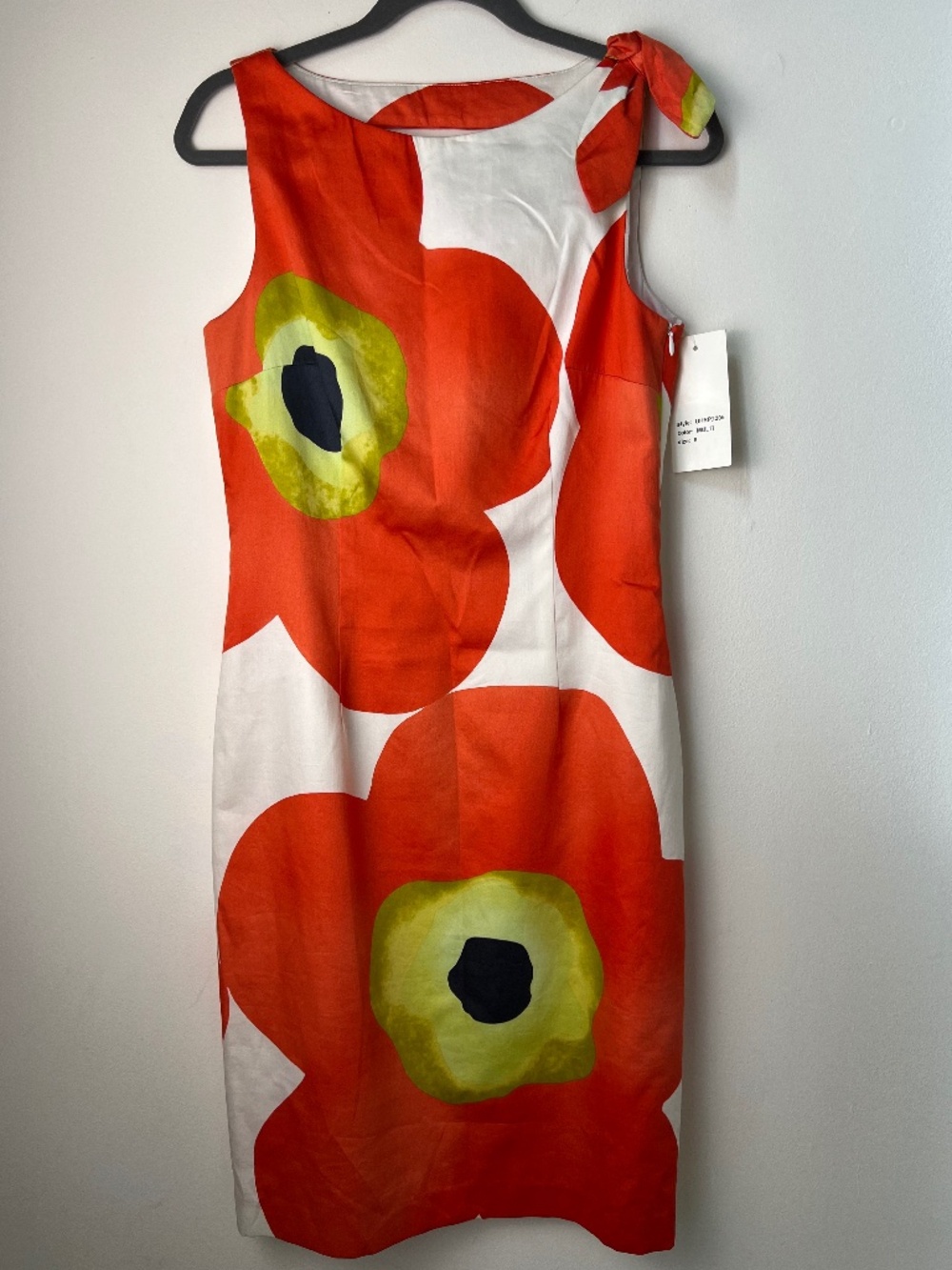 Y2K David Meister Floral  Dress Red White Sleeveless Knee Length Size 8 NWT
